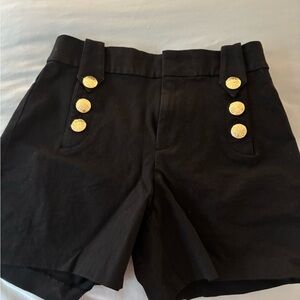 Lilly Pulitzer Black High Waist Shorts with Gold Buttons